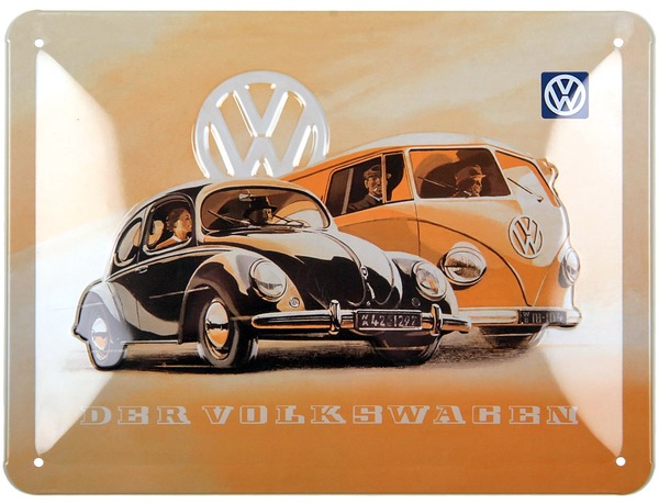 VW Service Volkswagen Blechschild geprägt 20x15cm Retro Reklame Metallschild M71 