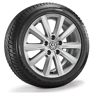VW Winterkomplettrad "Merano" 215/60 R17 104/102H C, Dunlop SP Winter Sport 3D, Merano, links, RDKS