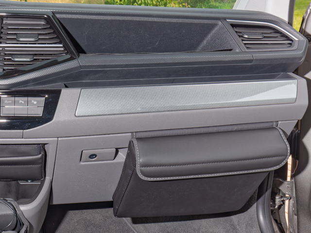 TIALO ® Glovebox für VW T6.1, Design "Leder Titanschwarz".