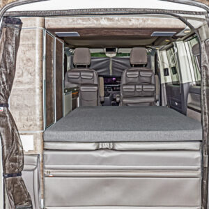 iXTEND ® Spannbettlaken für iXTEND Faltbett VW T6.1/T6/T5 California Ocean, Coast, Comfortline, Single-Jersey, Design „Raven"