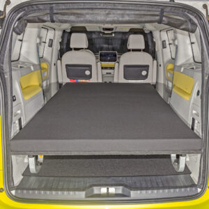 iXTEND ® Spannbettlaken für iXTEND Faltbett im VW ID.Buzz, "Single-Jersey" (50% Polyester, 50% Baumwolle), Design: "Raven"